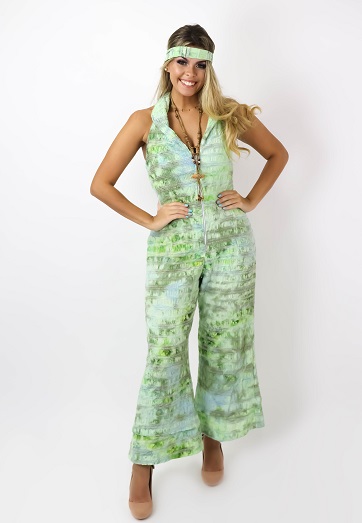 70s Macac�o hippie verde 